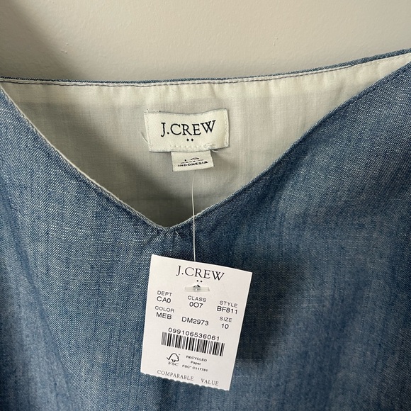 🆕 J.Crew Factory Chambray Cami top - size 10 - NWT - Picture 2 of 7